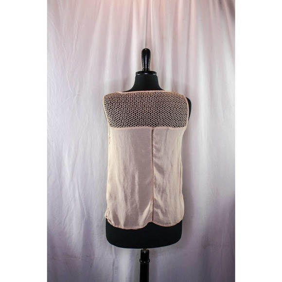 Zara Basic Sleeveless Blouse Top Open Weave Top Trim Blush Peach Pink Si… - Picture 3 of 4